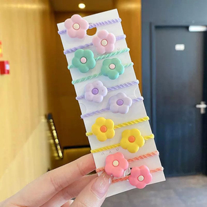 Ensemble de 30 pièces/boîte de bandeaux élastiques en forme de carton mignon sans pli pour cheveux avec boîte pour petites filles - Product Image 1