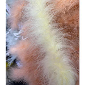 Tira de <span class=keywords><strong>plumas</strong></span> de Boa de <span class=keywords><strong>Marabu</strong></span> de <span class=keywords><strong>plumas</strong></span> de pavo coloridas teñidas al por mayor 2 yardas/Uds. para manualidades DIY, costura artesanal, decoración del banquete de boda en casa - Product Image 1