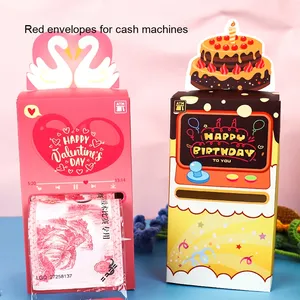 2026 nuevo modelo de caja de dinero extraíble sobre <span class=keywords><strong>rojo</strong></span> creativo regalo de boda y cumpleaños máquina de dinero de cartón escupir marido - Product Image 1