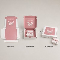 Boîte Cadeau Papillon Blanc Rose pour Enfants, Impression Personnalisée, Rigide, à Rabat, Robuste, Recyclable, Vente en Gros Direct Usine, Emballage Plat
