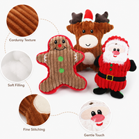 Juguete de peluche chirriante para perros con diseño navideño, listo para OEM, para cachorros masticar