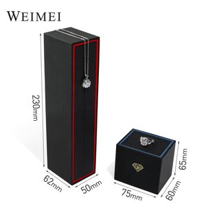 Joyero de papel de gamuza con luz LED para embalaje de anillos Cajón azul personalizado - Product Image 5