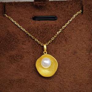 Collier pendentif minimaliste en argent 925 plaqué or UM Jewelry, vente en gros de perles d'eau douce naturelles pour unisexe, cadeau de mariage, fête - Product Image 6