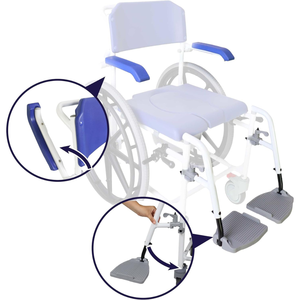Self-Propelled <b>Shower</b> <b>Chair</b>, Self-Propelled <b>Shower</b> Wheelchair with Toilet, Blue KMINA K30032 - Product Image 4