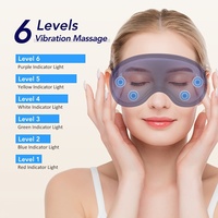 Masque oculaire chauffant vibrant 3D avec 5 réglages de température, 6 niveaux de vibration et minuteur pour massage oculaire par compresse chaude