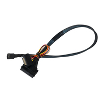 Kabel Data Ekstensi Mini SFF-8611 SATA 15pin Male SAS 7+7+15pin Pelindung Jalinan Nilon PVC Konektor Daya Komputer Desktop