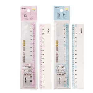Regla Deli de 15 cm de Plástico Transparente con Números Grandes para Estudiantes, Uso Escolar - Product Image 5
