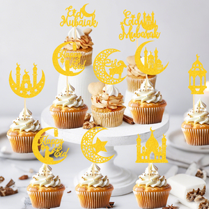 <span class=keywords><strong>La</strong></span> <span class=keywords><strong>Luna</strong></span> <span class=keywords><strong>e</strong></span> le Stelle Sono Utilizzate Come Decorazioni per Feste Islamiche Musulmane su Cupcake di Carta Durante l'Eid Al Fitr - Product Image 4