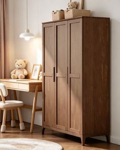 Scandinavian Wooden <b>Wardrobe</b> Shaker Doors Hinged Solid Wood Freestanding Modern Bedroom Furniture Storage - Product Image 1