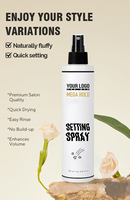 Vente en gros de fixateur de cheveux biologique pour hommes, spray à tenue ultra forte, extension de cheveux de marque privée, effet texturisant