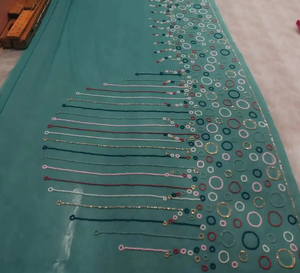 Vestido Largo Personalizable con Silueta Imperio en Georgette, con Bordado, Antiarrugas, Tela 100% Poliéster - Product Image 2