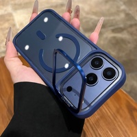 Étui de téléphone transparent avec support magnétique pour appareil photo et chargement sans fil pour iPhone Air 17promax 16 15plus 14 13 12 11, protection d'objectif transparente