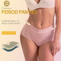 Bragas taille haute en forme de V en coton biologique, sous-vêtements menstruels étanches pour Incontinence à flux important