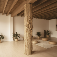 Colonnes de décoration uniques, installation en macramé faite à la main, écologiques, insonorisées, projets commerciaux, directement de l'usine, restaurant