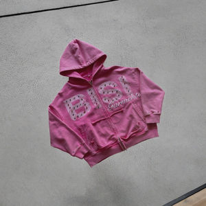 Sudadera con Capucha Extra Grande de Algodón 100% Pesado, Unisex, Personalizada, con Estampado Digital y Diseño de Pedrería - Product Image 3