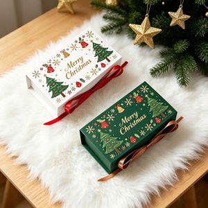 Dropshipping Shopify Christmas Tree Printed <b>Gift</b> <b>Box</b> <b>For</b> Candy Chocolate Holiday Favor <b>Empty</b> Storage Container - Product Image 3