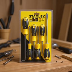 Juego de destornilladores Stanley, kit esencial de 6 piezas con herramientas de punta plana y Phillips para reparaciones en el hogar y proyectos de bricolaje - Product Image 3