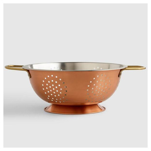 2025 Premium Stainless Steel Deep <b>Colander</b> Bowl with Perforated Drainage Holes Eco-Friendly Metal <b>Strainer</b> for Kitchen Use - Product Image 3
