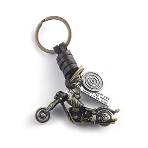 Creative Pendant Keychain Airplane Motorcycle Car Bicycle Punk <b>Key</b> <b>Chains</b> Retro Cowhide Pendant Alloy Metal <b>Key</b> <b>Chains</b> - Product Image 5