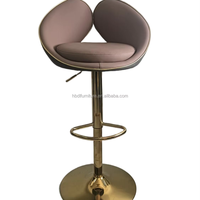 Tabouret de bar pivotant moderne en métal avec réglage en hauteur pour salle à manger, salon, hôtel, restaurant - Mobilier commercial durable