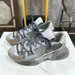 Fashionable Retro-style Sport <b>Shoes</b> Breathable <b>Waterproof</b> Genuine Leather Upper-Deeig Casual Lace-up Closed Toe Walking <b>Shoes</b> - Product Image 1