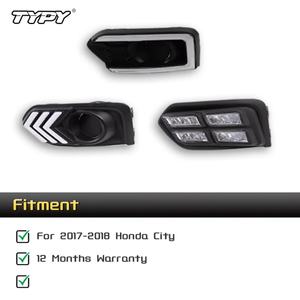 ไฟเดย์ไลท์ LED DRL สำหรับรถยนต์ TYPY สำหรับ Honda City พร้อมฝาครอบไฟตัดหมอก ไฟเลี้ยวสีเหลือง ปี 2017-2018 - Product Image 4