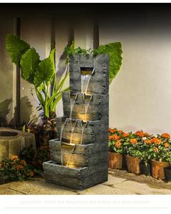 Style pastoral décoratif rocaille fontaine d'<span class=keywords><strong>eau</strong></span> Feng Shui roue pierre meulage étang à poissons Sculpture résine jardin ornement - Product Image 2