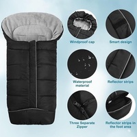 Nouveau chancelier pour bébé poussette sac de couchage automne hiver épaissi polaire couette fermeture éclair coupe-vent chaud chancelière pour grande taille