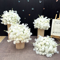 Nouvelle Boule de Fleurs Artificielles Personnalisée en Soie, Rose Blanche et Gypsophile, pour Décoration de Table de Mariage, Demande en Mariage, Vitrine et Exposition