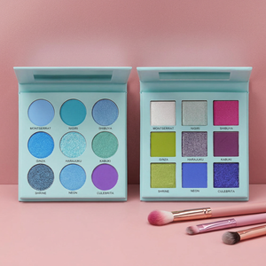 <span class=keywords><strong>Palette</strong></span> Ombretti Glitterati Impermeabili 9 Colori Azzurro, Personalizzabili con Etichetta Privata, Vendita all'Ingrosso - Product Image 1