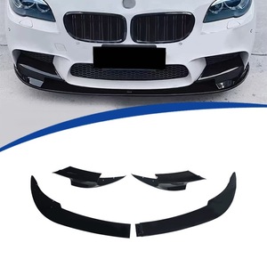 Bmw F10 M5 Front Bumper Splitter 4 Piece Glossy Black Carbon Texture Abs Body Kit For 2011-2016 <b>Models</b> - Product Image 1