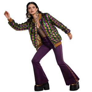Chaqueta de Lentejuelas para Mujer Yi Xiaoyi, Manga Larga, Estilo Retro Disco, Traje de Baile, Ropa para Actuaciones de Jazz para Adultos - Product Image 5