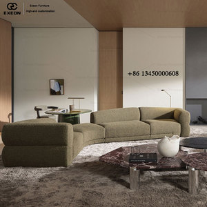 Mobili di Lusso Classici Italiani per <span class=keywords><strong>Soggiorno</strong></span> - Set di Divani Curvi in Tessuto Creativi per Villa - Divano Componibile di Design - Product Image 1