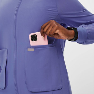 Giacca Medica Personalizzata con Logo, Maniche Lunghe, Vestibilità Classica, Collo Alto, Uniforme <span class=keywords><strong>per</strong></span> Infermieri, Set da Laboratorio <span class=keywords><strong>per</strong></span> Donne - Product Image 5