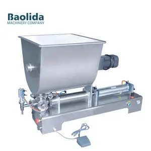 Horizontal Single head paste cream shampoo filling machine with mixer