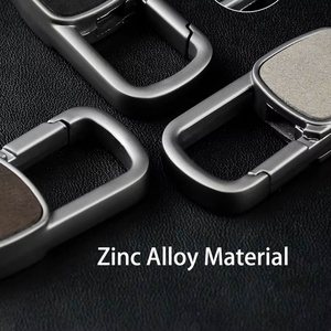 Porte-clés de luxe en métal, pendentif transfrontalier, avec boucle de fixation pour ceinture, gravure personnalisée pour voiture, en cuir - Product Image 5