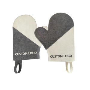 Custom Logo <b>Wool</b> Felt 3-Piece Sauna Set Sauna Accessories Hats <b>Gloves</b> Cushion with Your Own Logo for Steam Bath Sauna - Product Image 2