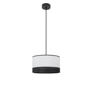 Lampada a sospensione 1xE27 in legno nero e bianco, dimensioni 30x30 cm, ideale per illuminare gli spazi e decorare gli interni. - Product Image 1