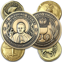 Pièce de monnaie catholique personnalisée, pendentif porte-bonheur religieux, réplique de pièce de défi Athéna, design de pièce commémorative ancienne, vente en gros