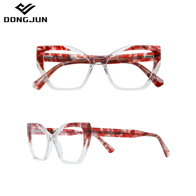 Wholesale Fashion Cat Eye Glasses Frame Oversize Acetate Optical Glasses Luxury Eyeglass Frames Optics Frame Customizable logo
