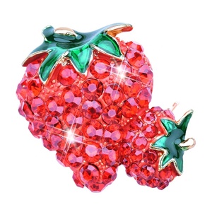 2025 derniers bijoux pour femmes fille mode strass mignon rouge fruits légumes amour fraise broche broche - Product Image 1
