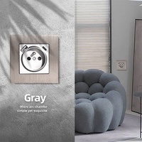 Panneau en aluminium brossé Prise USB Europe Prises murales françaises avec double chargeurs USB Type A + C