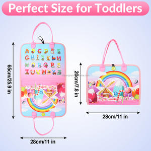 Venta al por mayor de juguete Montessori amigable para viajes, tablero de juego de actividad ocupada de fieltro con fabricante para dibujar - Product Image 2