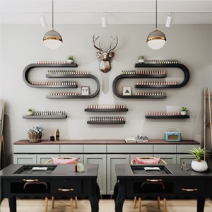 Estante de <span class=keywords><strong>Pared</strong></span> Moderno de Metal Resistente para Salón de Uñas con Diseño en Forma de U para Uso Comercial en Salones de Belleza - Product Image 3