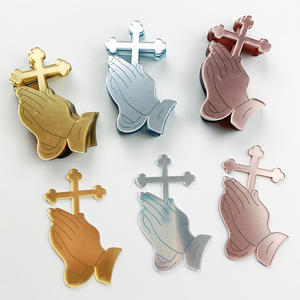 10PCS Délicat Cupcake Toppers sur le thème chrétien avec décor de croix en acrylique pour les célébrations de baptême et les fêtes de première communion - Product Image 3