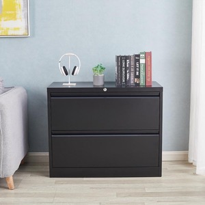 Văn phòng màu đen bên <span class=keywords><strong>4</strong></span> ngăn kéo tủ tập tin thép tủ thép an ninh sắt Tủ tập tin với khóa tập tin dọc - Product Image 2