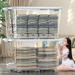 Transparente Extra-Große Tragbare Staubdichte Feuchtigkeitsbeständige Kunststoff-Aufbewahrungsbox Haushaltsorganisation Kleidung Wohnzimmer <span class=keywords><strong>Lener</strong></span> B3610 - Product Image 3
