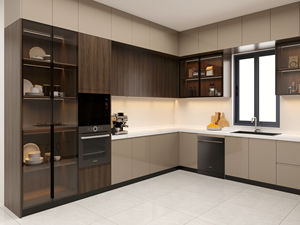 Muebles de Cocina Modulares de Madera Contrachapada, Impermeables, con Puerta de Vidrio, Proveedor de Muebles de Cocina - Product Image 2