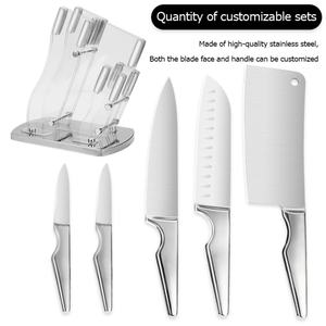 Juego de Cuchillos de Chef de Cinco Piezas, Acero Inoxidable, Coloridos, con Hojas Pulimentadas de 17.5 cm, Estilo Paja de Trigo, Color Rosa, Venta Caliente - Product Image 2