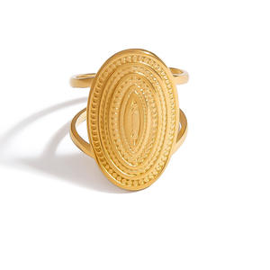 Butterfly Shape Stainless Steel <b>Ring</b> 18K Gold Color Open Design Unisex Fashion Jewelry Gift - Product Image 5